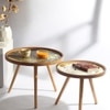 Oalveil Brown Table Set of 2 by De Maison Decor in Classical Design in Brown Finish