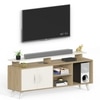 Bluewud Skiddo Engineered Wood Tvcabinet In European Oak & White Finish