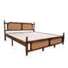 Regale Solid Mango Wood King Size Bed With Cane Desgined In Natural Teak Finish