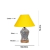 Devansh Conical Yellow Cotton Shade Lamp With Wood & Mosaic Glass Base For Decoration/Office/Home/Gifting/Study For Decoration/Office/Home/Gifting/Study -(10X10X14.5) Inches -A