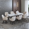 Aeris Ceramic 6 to 8 Seater Extendable Dining Table With Set of 3  Selene Dining Chair