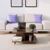 Hexa Engineered Wood Coffee Table With Metal Legs In Flower Wenge
