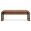 Quinn Rectangular Solid Wood Coffee Table In Amber Walnut Finish
