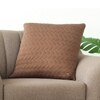 Uzoma Chestnut  And Linen Quilted Cotton Cushion Cover 20X20 Inches