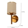 Eliante Cloth Shade Wall Lights Mild Steel & Glass Material Antique Gold & White Finish
