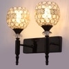 Eliante Modern Wall Lights Mild Steel & Glass Material Glossy Black & Clear Crystals Finish
