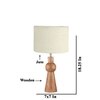 Devansh White Jute Table Lamp With  Wood Natural Base (7X18.25 Inches)-10