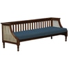 Arden 3+1+1 Seater Wooden Sofa in Blue Fabric