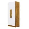 Hexa Red Wooden 2 Door Wardrobe with 4 Shelves in Giant Wood and Frosty White Colour