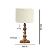 Devansh White Jute Table Lamp With  Wood Natural Base (7X7X15.5 Inches)-10