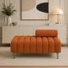 Doe Buck Luxury Boucle Accent Lounge Chair in Rust Colour with Black Metal Legs