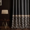 Stoa Paris Satin Curtain for Door, 70% Blackout Curtains, Sun Protection, Set of 1, Versailles - Regal Slate