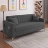 Convil Velvet 3 Seater Sofa in Dark Grey Color