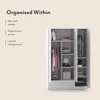 Bennis Engineered Wood 3 Door Wardrobe Without Mirror in White Finish