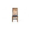 Columbus wood Dining Chair in Anchor Grey Fabric Cushioning with TEAK FINISH