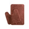 Luxe Home Polyester Newman Contour Bath Mat Set of 2 (Rust 45x75 cm & 40x45)