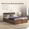 Aruba Engineered Wood King Size Hydraulic Storage Bed In Classic Walnut Finish