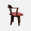 Vanilla Revolving Teak Wood Chair in Pink Colour