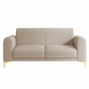 Veniza Velvet 2 Seater Sofa In Cream Colour