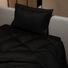 Stoa Paris Comforter for Single Bed, 300TC Satin Comforters in Midnight Black