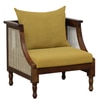 Heston 3+1+1 Seater Wooden Sofa in Yellow Fabric
