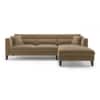 Lewis Sectional Sofa (Colour : Fawn Velvet, Cushion : Soft, Seater : Right Aligned 3 Seater + Right Aligned Chaise)
