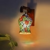 Devansh Solid Wood Electric Wall Light in Brown Colour with Multi Shade Count of 1 Light