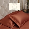 Stoa Paris Satin Pillow Covers,  Premium Plain Pillow Cover Set of 2, 68L x 45W cms - Melted Caramel