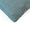 Square Check Knit Cushion Cover  Blue Daisy 24X24  Inches