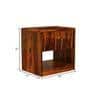 Wave Solid Wood Bedside Table in Honey Finish