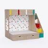 Pattern Dreams Bunk Bed  6X5 (Drawers On Wheels) In Oak & Teal Colour
