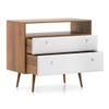 Roswell Solid Wood Chest of 2 Drawers in Amber Walnut Finish