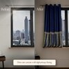 Stoa Paris Satin Window Curtain, 70% Blackout Curtains,   Privacy Lining, Pack of 2, Versailles - Blue Monarch with Back Lining