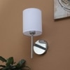 Eliante Cloth Shade Wall Lights Mild Steel & Glass Material Chrome & White Finish