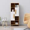 Hexa Engineered Wood Bookshelf Multipurpose Storage Rack in Giant Wood and Frosty White Colour