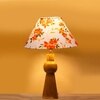 Devansh Multicolor Cotton Table Lamp With  Wood Natural Base (10X18 Inches)-39