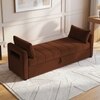 Jedlo Velvet 2 Seater Ottoman Bench with Storage  in Brown Color