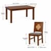 Globally Indian Margaux Solid Sheesham Wood 6 Seater Dining Table Set 6 Chairs Grey