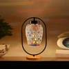 Devansh Multicolor Glass Wooden & Iron  Table Lamp -17 Inch Height  -Y