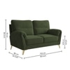 Osbert Velvet 2 Seater Sofa in Olive Green color