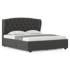 Holmebrook Engineered Wood King Size Drawer Storage Upholstered Bed In Urban Grey Colour