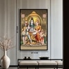 The Castle Decor Lord Shiva Parivar Wall Painting Framed Artwork 20x30 Inch Style 4