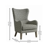 Carolina Printed Canvas Geometry Fabric Wing Chair in Green Colour