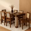 Globally Indian Sheesham Wood 6 Seater Dining Table Set With 6 Cane Backrest Solid Wood Chair