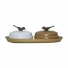 Metalsmith Metal Serveware Box Set of 3 with Tray Gold Green Finish