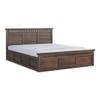 Madhavi Solid Wood Queen  Size Bed With Hydraulic Storage (Provincial Teak Finish)