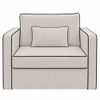 Elano Modern Premium 1 Seater Boucle  Pull Out Sofa Cum Bed with Improted Mechanism In off  White  Color