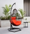 Jungfrau Wicker Swing In Black And Brown Color