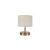Sadira White Natural Fiber Shade Table Lamp with Gold Metal Base