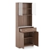 Hubert 4 Door Tall Display Cabinet in Classic Walnut Finish